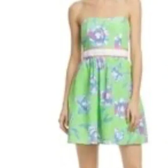 Lilly Pulitzer Langley Embellished Silk Dress, Size 0 - Picture 9 of 9